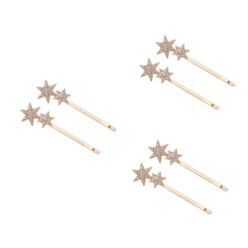 VICASKY 6 Stück Geometrische Metall Haarnadeln mit Strass Stern Bobby Pins Goldfarbene Haarspangen für Damen Eleganter Haarschmuck Geeignet für Hochzeit und Alltag VICASKY 6 Stück Geometrische Metall Haarnadeln mit Strass Stern Bobby Pins Goldfarbene Haarspangen für Damen Eleganter Haarschmuck Geeignet für Hochzeit und Alltag von VICASKY