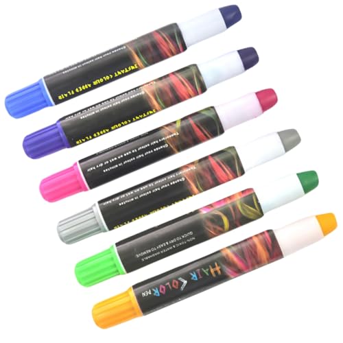VICASKY 6 Stück Haarfärbekreide Waschbar Temporäre Haarfarbe für Mädchen Bunte Haarkreide Sicher und Einfach Anzuwenden für Partys und Cosplay von VICASKY