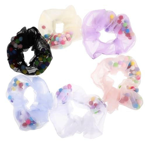 VICASKY 6 Stück Haarkreis Haar Accessoires Netzbänder Pferdeschwanz Mädchen Krawatte Haargummis Für Haare Damen Haar Accessoires Haargummi Elastische Haarseile Stoff von VICASKY