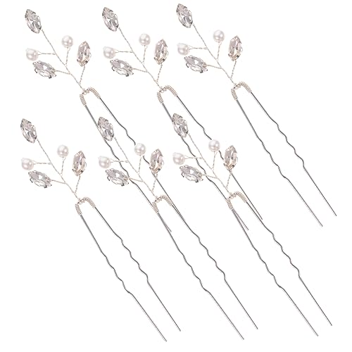 VICASKY 6 Stück Haarspangen aus Silbernen Haarnadeln Perlen Eleganter Haarschmuck für Damen und Brautjungfern für Besondere Anlässe und Hochzeiten von VICASKY