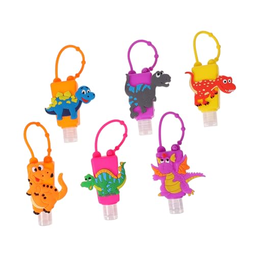 VICASKY 6 Stück Lotion Flaschen mit Cartoon Silikonhülle Auslaufsichere Reisebehälter für Handcreme Shampoo Öl Praktische Nachfüllflaschen für Toilettenartikel und Zufällige Farbe von VICASKY