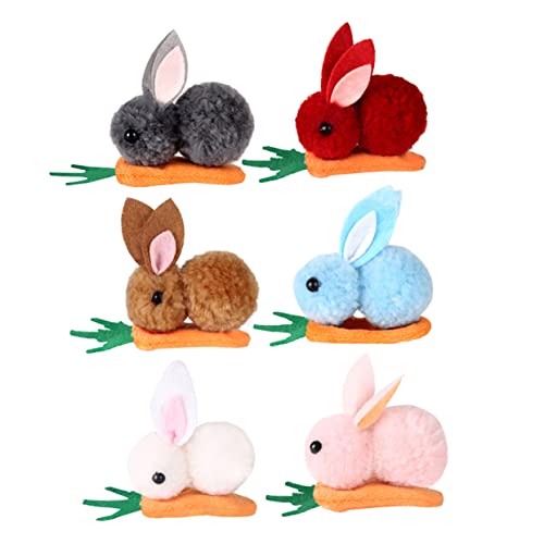VICASKY 6 Stück Osterhasen Haarspangen Lustige Hasenohren Haarschmuck für Ostern Leichte Praktische Haarklammern für Erwachsene Accessoires für Osterfeiern Festliche Anlässe von VICASKY