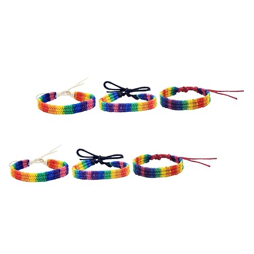 VICASKY 6 Stück Rainbow Armband Teiliges Unisex Pride Handgefertigtes Armband Verstellbar Bunt Freundschaftsarmbänder für Damen und Herren für Lgbtq Fans von VICASKY