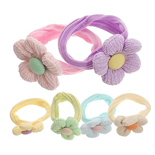 VICASKY 6 Stück Saiten Elastischer Blumen-haargummi Halter Für Pferdeschwanz-haargummis Kleine Haarbänder Zopffixierer Für Sommer Haarbänder Für Mädchen Boho-haar-armbänder Kind Prinzessin von VICASKY