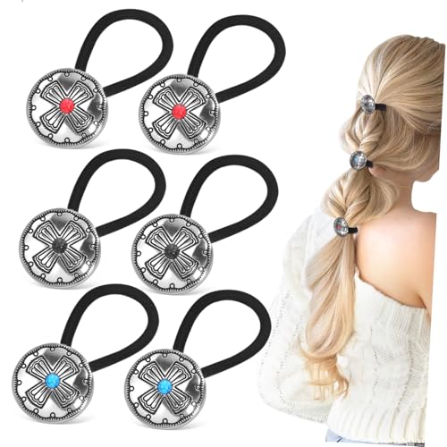 VICASKY 6stücke Haargummis Western-stil Pferdeschwanzhalter Haarbänder Haarseile Dekorative Haar-accessoires Für Frauen Und Männer von VICASKY