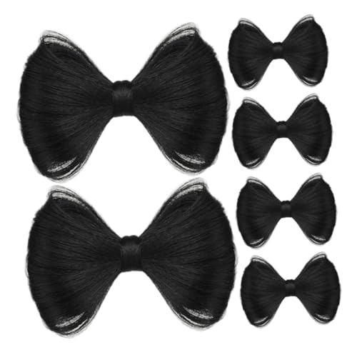 VICASKY 6 Stück Teiliges Bowknot Haarspangen mit Künstlichen Haarknoten Antirutsch Duckbill Clip Voluminöse Haarverlängerung Dekorative Haarschleifen für Frauen und Mädchen Natürliche von VICASKY