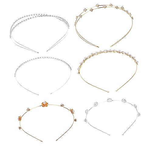VICASKY 6 Stück Teiliges Damen Haarreif mit Funkelnden Perlen Eleganter Haarschmuck für Hochzeiten Weihnachtsfeier Abschlussball Vielseitig Komfortabel von VICASKY