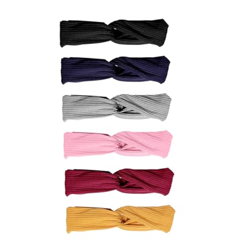 VICASKY 6 Stück Teiliges Damen Stirnband aus Elastischem Schnelltrocknendem Material mit Modischem Kreuzdesign Schweißabsorbierend Rutschfest Geeignet für Yoga Laufen Fitness und von VICASKY