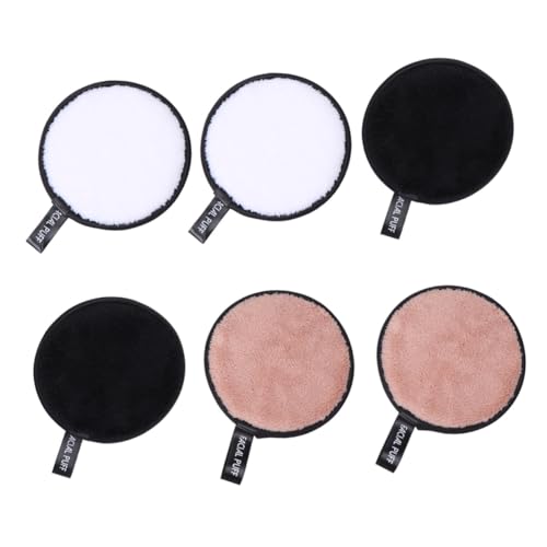 VICASKY 6 Stück Teiliges Doppelseitige Mikrofaser Make Up Entferner Pads Waschbare Weiche Gesichtsreinigungspads für Damen und Mädchen Sanfte Wiederverwendbare Kosmetik Puderquasten von VICASKY