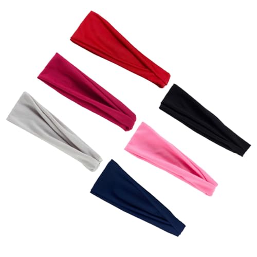 VICASKY 6 Stück Teiliges Elastisches Haarband Atmungsaktive Schweißabsorbierende Stirnbänder für Damen und Herren Weiche Hautfreundliche Sport Headbands für Yoga Fitness Spa und Alltag von VICASKY