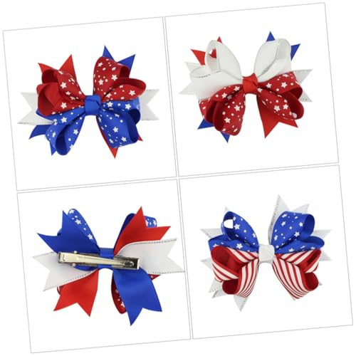 VICASKY 6 Stück Teiliges Flaggen Haarklammern mit Schleifenmotiv Modischer Haarschmuck für Unabhängigkeitstag und Festivals Passende Accessoires für Damen und Mädchen Auffällige von VICASKY