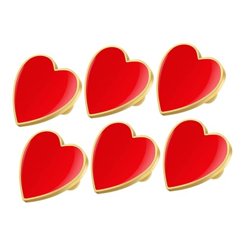 VICASKY 6 Stück Teiliges Herz Brosche Emaille Anstecknadeln für Kleidung Hüte und Rucksäcke Perfektes für Valentinstag und Hochzeitsfeiern Gestaltete Schmuckaccessoires von VICASKY