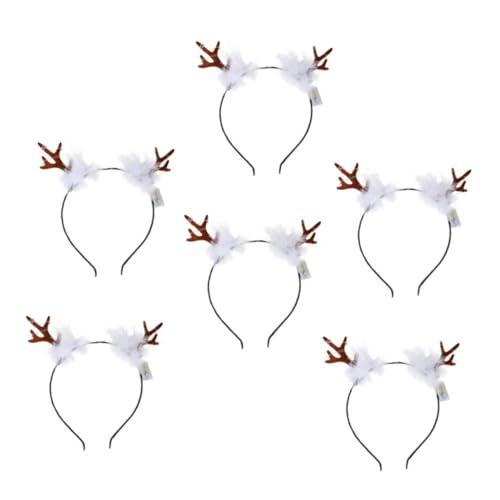 VICASKY 6 Stück Teiliges LED Rentier Haarreif mit Beleuchtung Kunststoff Bequem und Langlebig für Weihnachten Karneval Kostüm und Festivalpartys Auffälliger Haarschmuck für Erwachsene von VICASKY