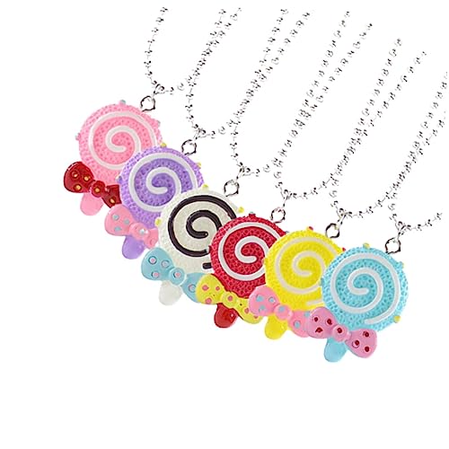 VICASKY 6 Stück Teiliges Lollipop Förmiges für Party Zubehör für Feste und Feiertage Einzigartiger Halsschmuck für Süßem Design und Verarbeitung von VICASKY