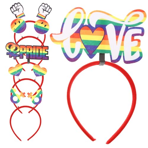 VICASKY 6 Stück Teiliges Regenbogen Headband Lgbt Pride Haarreif für Frauen Mädchen Farbenfrohes Robustes Stirnband für Party Outdoor Themenfeier Bequem und Dekorativ von VICASKY