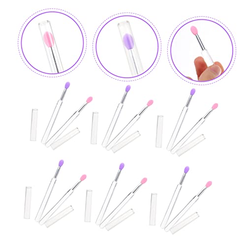 VICASKY 6 Stück Teiliges Silikon Lippenpinsel mit Deckel Wiederverwendbare Make Up Applikatoren für Lippenstift und Lidschatten Tragbar Leicht zu Reinigen für Reisen und Professionelles von VICASKY