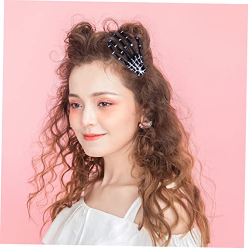 VICASKY 6 Stück Teiliges Skelett Hand Haarspangen Halloween Party Haarschmuck Damen Mädchen Claw Clips für Stilvolle Auffällige Frisuren und Festliche Kostüm Accessoires von VICASKY
