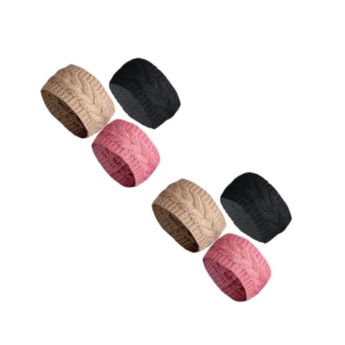 VICASKY 6 Stück Teiliges Warmes Gestricktes Damen Haarband aus Weichem Wollgarn Breites Hautfreundliches Stirnband für Gesichtspflege Makeup Sport und Yoga im Herbst und Winter von VICASKY