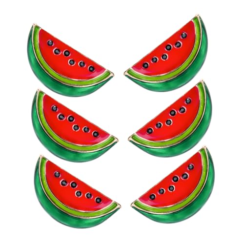 VICASKY 6 Stück Teiliges Wassermelonen Broschen Cartoon Anstecknadeln für Damen Retro Schalclips Schonend zu Kleidung Vielseitig Einsetzbar für Pullover Kleider und Schals von VICASKY