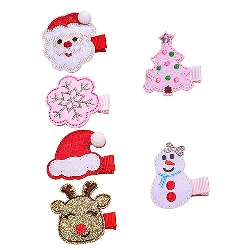 VICASKY 6 Stück Teiliges Weihnachts Haarclips für Mädchen Festliche Haaraccessoires mit Schneemann Weihnachtsmann Schneeflocke und Mehr für Weihnachten Kostümpartys und Bühnenaufführungen von VICASKY