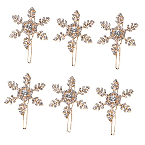 VICASKY 6 Stück Weihnachtliche Haarklammern Stilvolle Schneeflocken Haarspangen Hochwertiger Haarschmuck für Weihnachtsdekoration für Festliche Frisuren von VICASKY