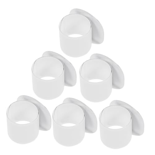 VICASKY 6 Stück Weiße DIY Klatscharmbänder aus PVC Unbedruckte Slap Bracelets für Party Festival Kinderbasteln und Kreative Gestaltung Robust und Hautfreundlich von VICASKY