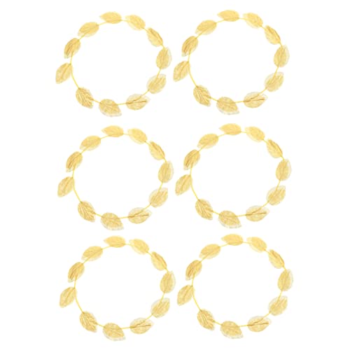 VICASKY 6 Stücke Kopf Ring Blatt Zweig Haar Band Dekorationen Frauen Zubehör Stirnband Halloween Karneval Haar Topper Kopf Bands Kunststoff Goldene von VICASKY