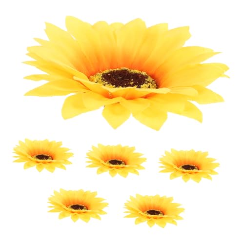 VICASKY 6 Stücke Sonnenblumen Gefälschte Blumen Haarnadeln Stoff Alligator Barrettes Für Mädchen Gelb Daisy Haar von VICASKY