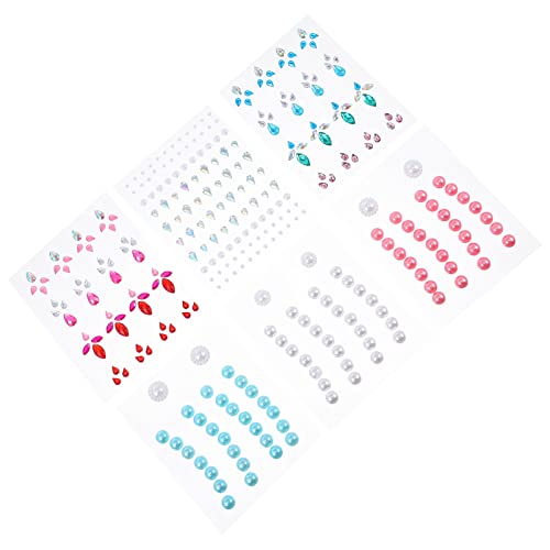 VICASKY 6blätter Augenbrauen-edelstein-aufkleber Gesicht Juwelen Auge Edelsteine Dekore Make-up-edelstein-aufkleber Augen-aufkleber Gesichts-edelstein-aufkleber Edelstein-aufkleber von VICASKY