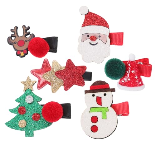 VICASKY 6St Haarnadel für Kinder Weihnachtshaarnadeln Weihnachts-Krokodilklemme Haarspangen aus Rentiergeweih kinder haarspangen haarspange kinder Frauen Haarnadeln süße Haarnadel Metall von VICASKY