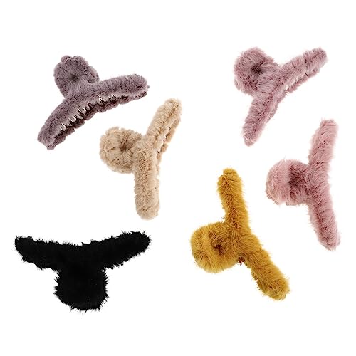 VICASKY 6Stücke Flauschige Haarklammern Für Damen Große Rutschfeste Haarspangen Assorted Farben Eleganter Haarschmuck Und Kopfschmuck VICASKY 6Stücke Flauschige Haarklammern Für Damen Große Rutschfeste Haarspangen Assorted Farben Eleganter Haarschmuck Und Kopfschmuck von VICASKY
