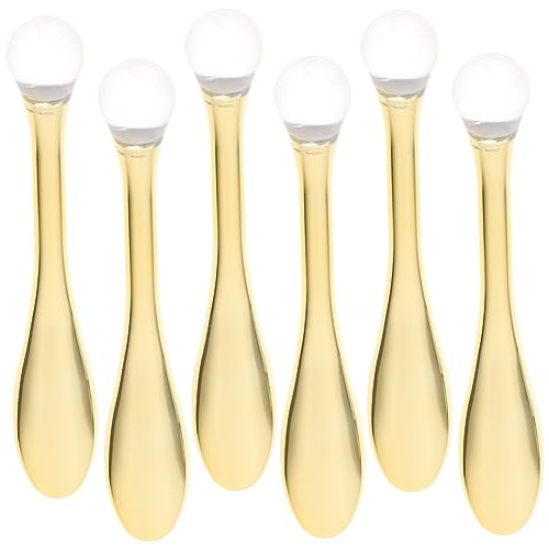 VICASKY 6 Stück Gesichtsmaske Löffel Augencreme Massagestab Gesichtscreme Schaufel Tragbare Makeup Spatel Für Augenmassage Und Gesichtspflege Goldfarben von VICASKY