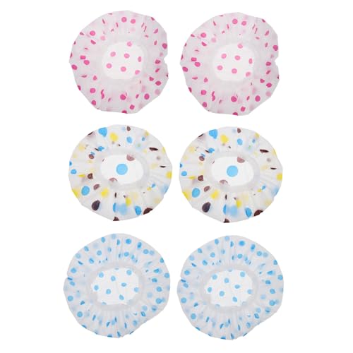 VICASKY 6 Stück Duschhaube Wiederverwendbare Badekappen Elastische Duschkappe für Lange Haare Komfortabel für Erwachsene und Kinder von VICASKY