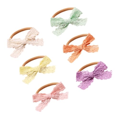 VICASKY 6er-pack Baby-stirnbänder Mit Schleife Weiches Nylon Elastisch Für Neugeborene Mädchen Haarbänder Mit Spitzenschleife Haar-accessoires Für Kleinkinder von VICASKY