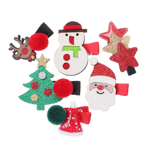 VICASKY 6st Haarnadel Für Kinder Süße Haarspangen Weihnachtsbaum-clip Weihnachtshaarnadeln Urlaub Haarspangen Weihnachts-haarschmuck Weihnachts-krokodilklemmen Festival-haarspangen Metall von VICASKY