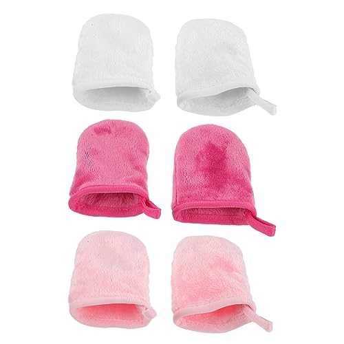 VICASKY 6stücke Gesichtswaschhandschuhe Aus Mikrofaser Für Damen Make-up-entferner-handschuhe Reinigungshandschuhe Für Gesichtspflege Saubere Nähte Leichtes Abschminken Mit Wasser von VICASKY