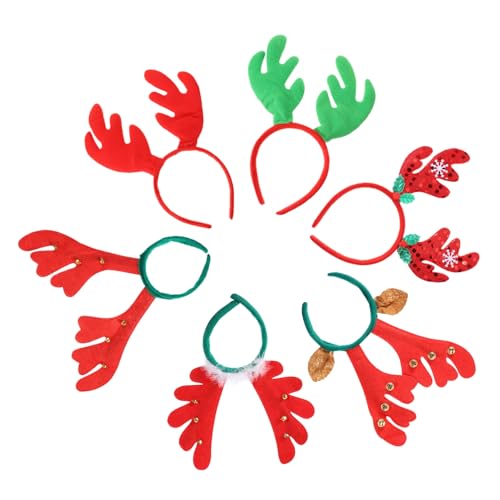 VICASKY 6stücke Geweih Stirnband Für Weihnachten Weihnachtskopfschmuck Aus Hochwertigem Stoffmaterial Weihnachtsgeweih Haarspange Weihnachts Haarreif Für Partys Und Fotoshootings von VICASKY