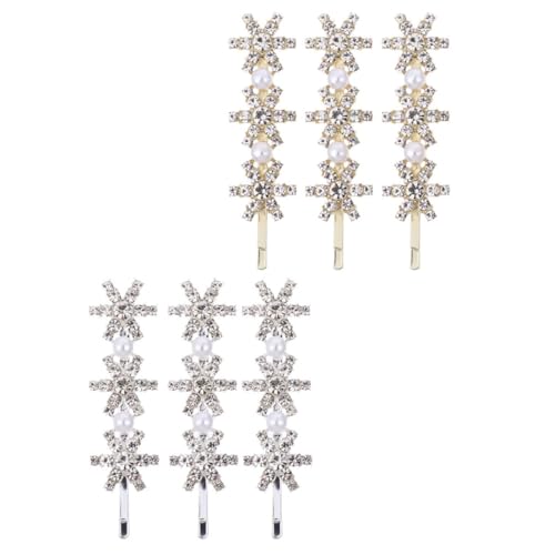 VICASKY 6stücke Glitzer Haarspange Mit Schneeflocken Design Strass Haarnadeln Für Damen Funkelnder Haarclip Als Schmuck Für Party Und Alltag von VICASKY