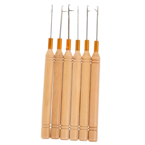 VICASKY 6stücke Häkelnadeln Für Dreadlocks Knüpfhaken Aus Haarnadeln Mit Holzgriff Für Haarflechtwerkzeuge Vielseitiges Haarwerkzeug Für Verschiedene Frisuren von VICASKY