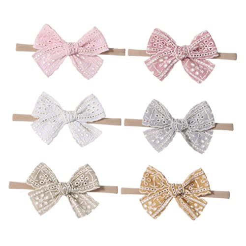 VICASKY 6stücke Mädchen Haarband Mit Schleifen Elastische Neugeborenen Kopfbedeckung Für Fotoshootings Geburtstagsfeiern Und Alltag von VICASKY
