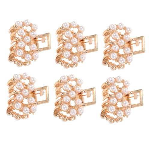 VICASKY 6stücke Perlen-haarclips Kleine Haarklammern Für Frauen Robuste Und Stilvolle Clips Rutschfest Für Makeup Kochen Und Alltag von VICASKY