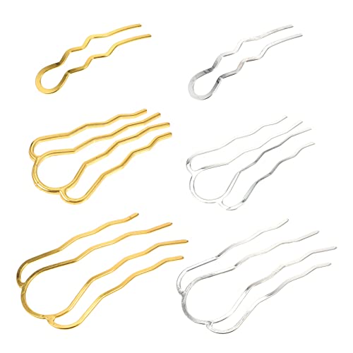 VICASKY 6stücke U-förmige Haarnadeln Kunst Haar Sticks Damen Mädchen Kopfschmuck Chignon Hochsteckfrisuren von VICASKY