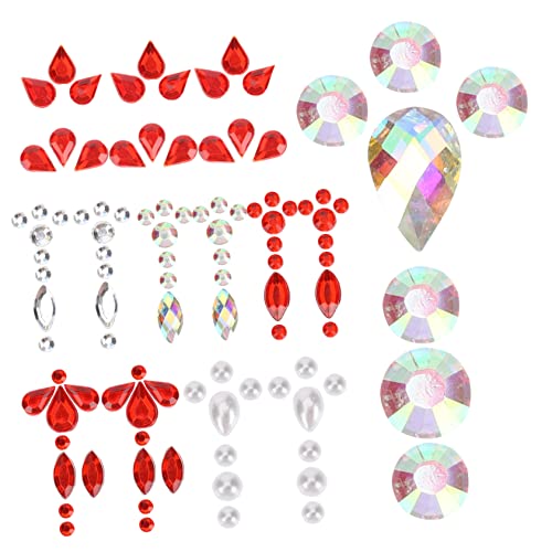 VICASKY 7 Blätter Stirnjuwelen Aufkleber für Funkelnde Gesichtsschmuck Accessoires für Partys Festivals und Besondere Anlässe Bindi Sticker für Stirn von VICASKY