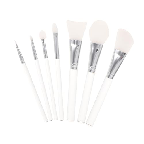 VICASKY 7 Stück Teiliges Make Up Pinsel mit Acrylgriff Silikon Pinselköpfen für Foundation Gesichtsmaske Augenbrauen und Lippen Kosmetische Werkzeuge für Frauen Langlebig und Anliegend von VICASKY