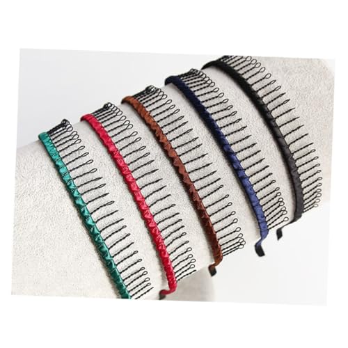 VICASKY 7 Stück Teiliges Rutschfeste Metall Haarreifen mit Langen Zähnen Langlebiges Haarschmuck Accessoire für Damen und Herren für Sport Make Up und Gesichtspflege Bunte Farbmischung von VICASKY