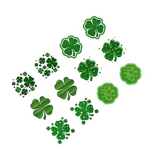 VICASKY 72 Stück Kleeblatt Tattoos Temporäre Aufkleber für Patrick's Day für Gesicht Körper und Partys Sicher und Spaß für Erwachsene von VICASKY