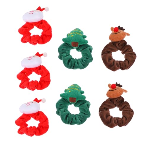 VICASKY 7Stücke Weihnachts Haarbänder mit Antler Design Elastische Haarringe für Festlicher Haarschmuck für Partys und Reisen Komfortable Stoffmaterialien für Mode von VICASKY