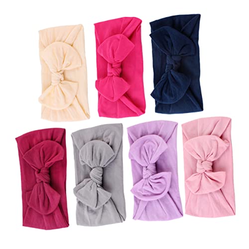 VICASKY 7stücke Teiliges Elastische Haarbänder Mit Niedlichem Schleifen-design Strapazierfähige Kopfbedeckung Für Neugeborene Kleinkinder Und Kleine Mädchen Für Alltag Und Besondere von VICASKY