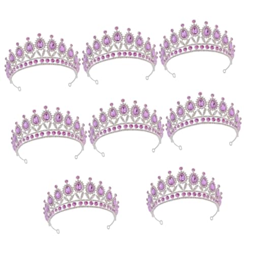 VICASKY 8 Stck. Violette Strass Braut Tiara Krone Hochzeit Haarschmuck für Damen Leicht Tragbare Prinzessin Diadem Hochwertige Verarbeitung für Braut und Festlichkeiten von VICASKY