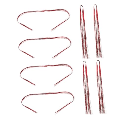 VICASKY 8 Stück Haarseil Haar Geflochtenes Seil Haargummi Haargeflechtschnüre Flechtschnur Boho-haarschmuck Weihnachten Haare Flechten Mädchen Haarzubehör Zöpfe Zubehör Rot Haustier-seide von VICASKY